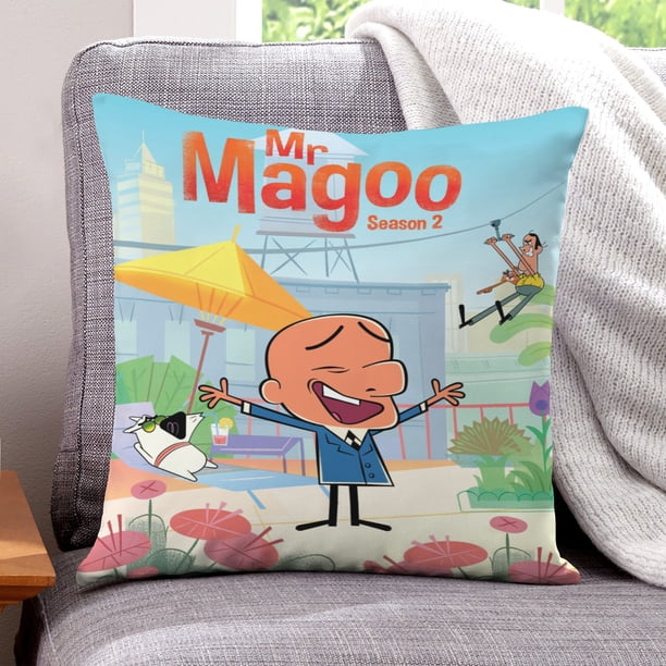 Sr. Magoo Fundas de almohada de terciopelo con tema, regalos de funda de almohada, decoración para el hogar, cojín de lanzar, regalo de cumpleaños para fans y parejas.50*50cm.