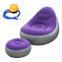 Genérico - Sofá Tumbona Silla Inflable Reposa Pies Puff X L + Inflador Color Morado - 212097