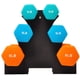 thumbnail image 2 of Set de mancuernas Fitvids de neopreno de 3/5/8 lb con soporte, 2 of 4