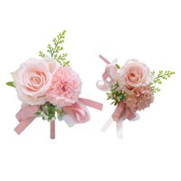 Magideal - Boutonniere De Ramillete De Muñeca Hecho Para , Rosa, 15X12Cm
