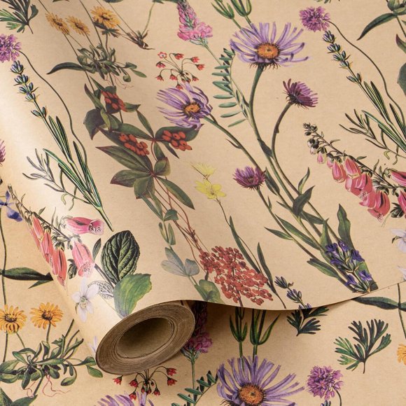 Papel de regalo floral RUSPEPA en rollo