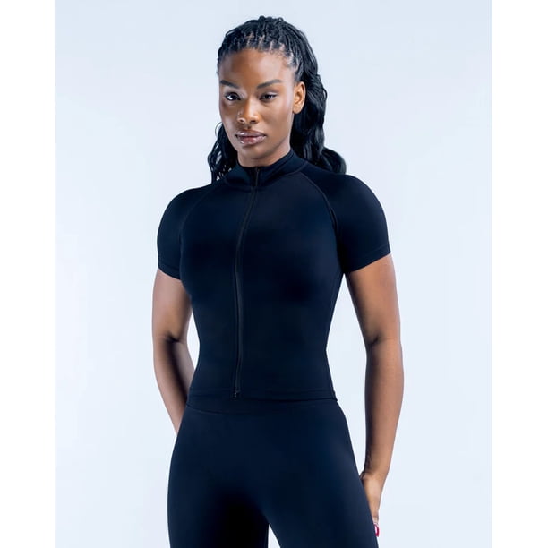 Polera Deportiva Para Mujer Manga Corta Con Cierre Dynamic