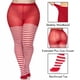 thumbnail image 5 of Mallas Leg Avenue de nailon a rayas, blanco/rojo, tallas grandes 3X-4X, 5 of 5