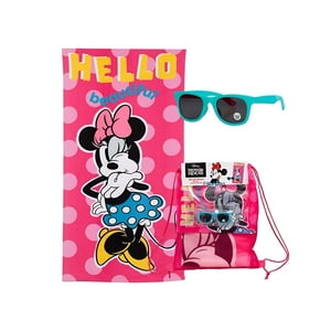 Mashini - Toalla Niño Niña Con Lentes De Sol Y Bolso Minie