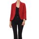 thumbnail image 1 of INSPIRE CHIC Blazer de Mujer para Regreso a Clases, Chaqueta de Traje de Verano Abierta para el Trabajo, Rojo Sólido Talla S, 1 of 6