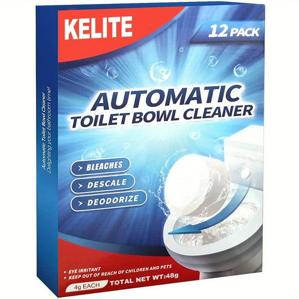 12/24pcs Toilet Bowl Cleaner Tablets, Automatic Toilet Bowl Cleaners With Bleach, Durable Toilet Tank Cleaners With Sustained-Release Technology,Toilet Deodorization And Descaling Tablets, , Household