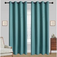 Riqui - 1 Paño Cortina Lino Con Blackout 140X220 Turquesa