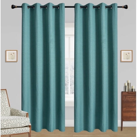 Atlas - 1 Paño Cortina Lino Con Blackout 140X220 Turquesa
