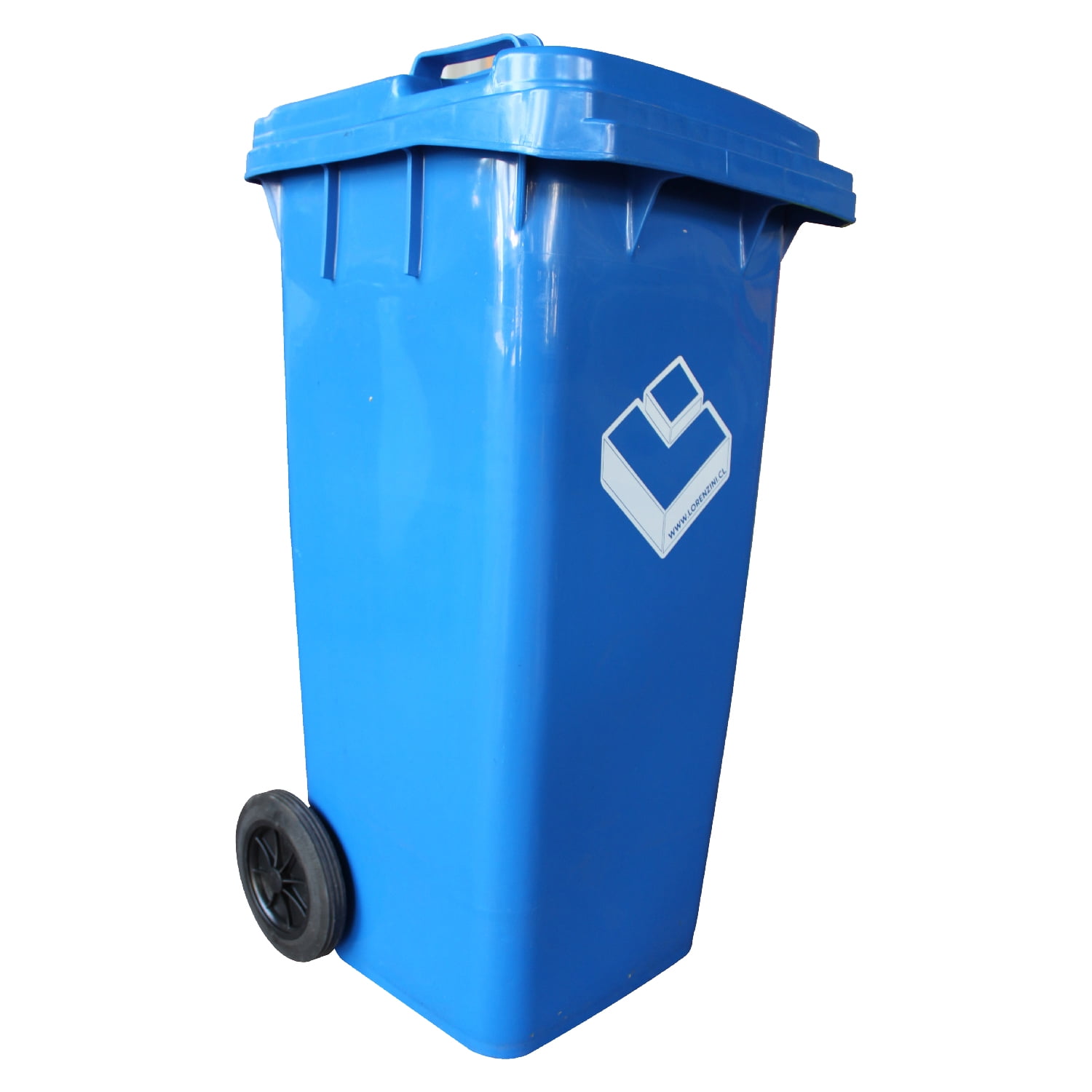 Lorenzini - Contenedor Basurero 120 Lts Azul Con Tapa/rueda