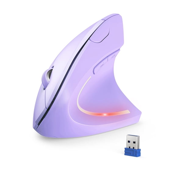 TECKNET Ratón Ergonómico Vertical Inalámbrico 4800 DPI Púrpura