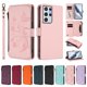 thumbnail image 3 of Funda Cartera Mariposa para [Samsung Galaxy S21 Ultra] con Soporte y Cremallera Rosa, 3 of 6