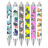 Set De 6 Bolígrafos Idealmuzik Para Amantes De Los Gatos, Graciosos Gatos Kawaii