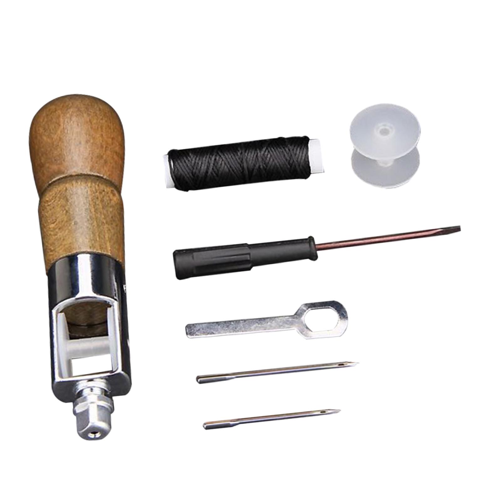 Magideal - Juego De Punzón De Costura De Cuero Con Hilo Encerado, Herramienta De Reparación Artesanal, Punzón De Puntada Para Lona, Tela Gruesa, Hombres, Mujeres