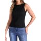 thumbnail image 1 of INSPIRE CHIC Top de Tanque Básico sin Mangas con Cuello de Barco de Punto Texturizado para Mujer S Negro, 1 of 6