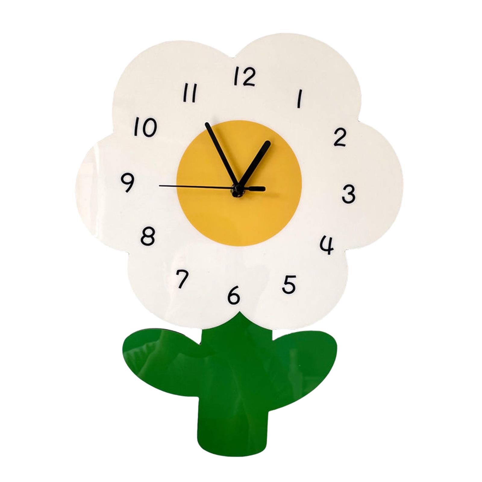 Bothyi - Lindo Reloj De Pared Flor Reloj Colgante Adorno Decorativo Creativo Silencioso Pequeño