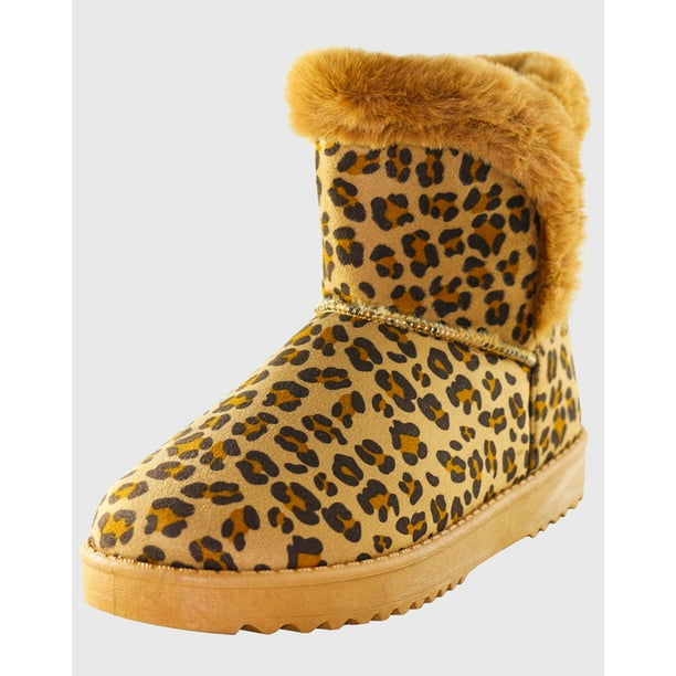 Botin get up furry Leopard camel Danicolle