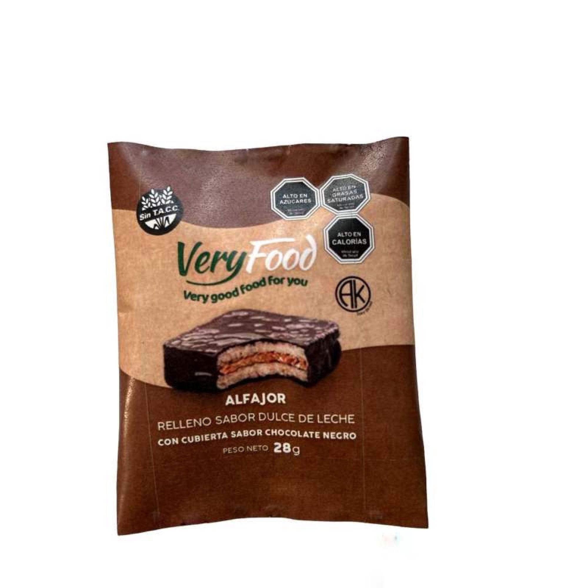 Alfajor Relleno Sabor Dulce De Leche 28 g Very Food