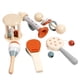 thumbnail image 1 of Juego de sonajeros de madera con campanas para la mano, juguetes sensoriales de madera para la coordinación ojo-mano para niños de 6 meses recién naci, 1 of 5