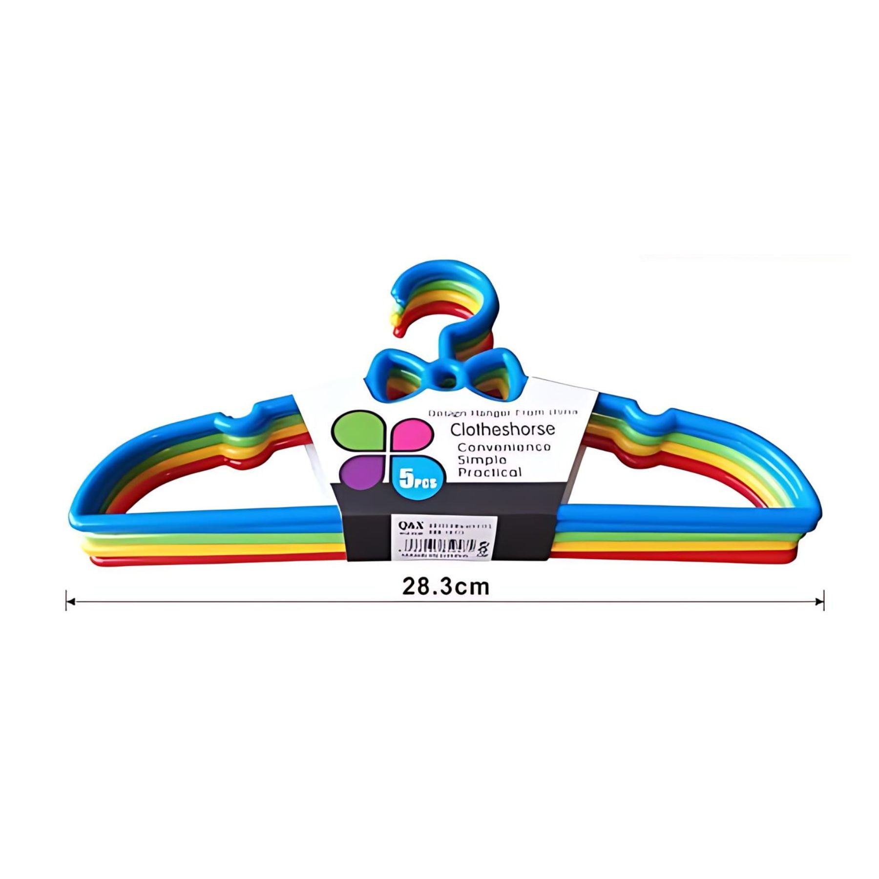 Disparo - Pack 5 Colgadores Percheros Ropa Plasticos Multicolor 28cm