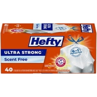 Bolsas De Basura Hefty Ultra Strong, 49 L, 40 Bolsas, Blancas, Sin Perfume