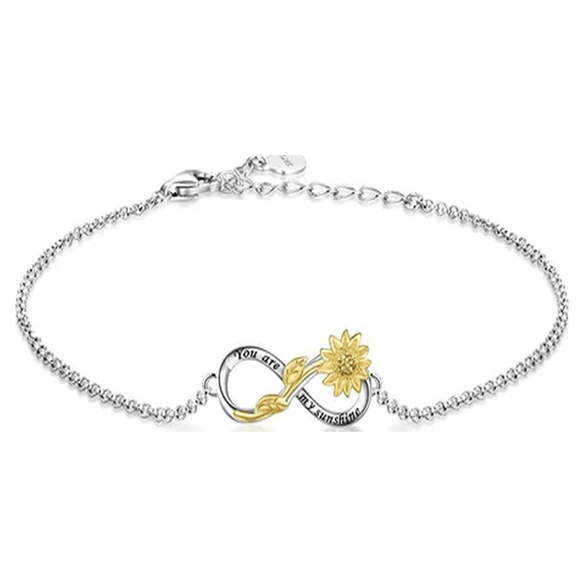 Genérico - Pulsera Brazalete Plata 925 Girasol Mujer