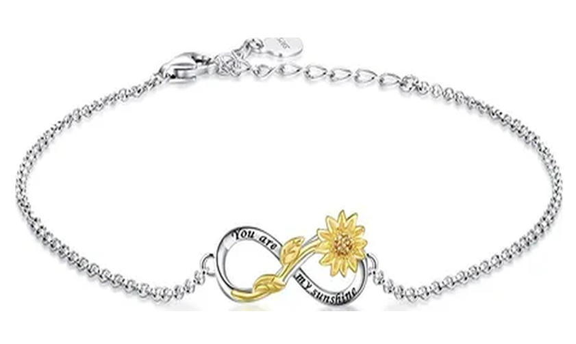 Genérico - Pulsera Brazalete Plata 925 Girasol Mujer