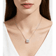 thumbnail image 3 of Collar Colgante Solitario de Circonia Cúbica de 1 Uds Chapado en Oro Blanco de 18K Cadena Ajustable 45+5 Cm Joyería Clásica para Mujer, 3 of 8