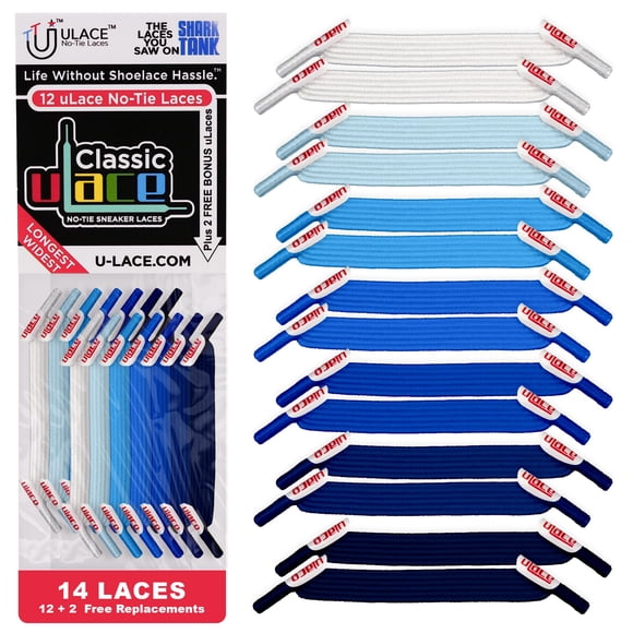 Cordones elásticos U‑Lace Classic sin atar – Pack de 14
