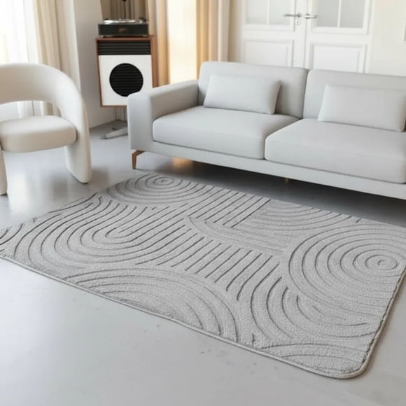 Alfombra 200x240 gris relive texturizado suave moderna elagante mp