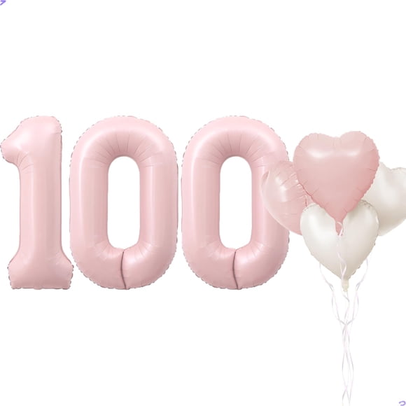Globos Florisland número 100 rosa bebé