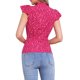 thumbnail image 3 of INSPIRE CHIC Blusa de Mujer Lunares Lazo Cuello Volantes Manga Corta Top para el Trabajo S Rosa Fucsia, 3 of 6