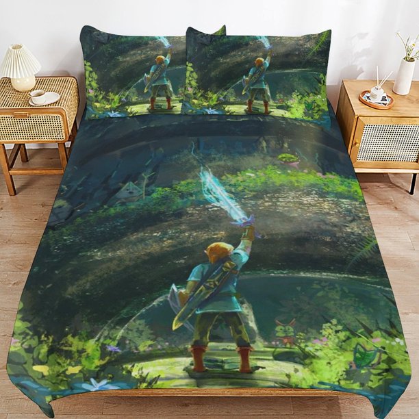 The Legend of Zelda Comforter Set 3 Pieces Quilt Cover Set Soft Bedding Sets for All Seasons