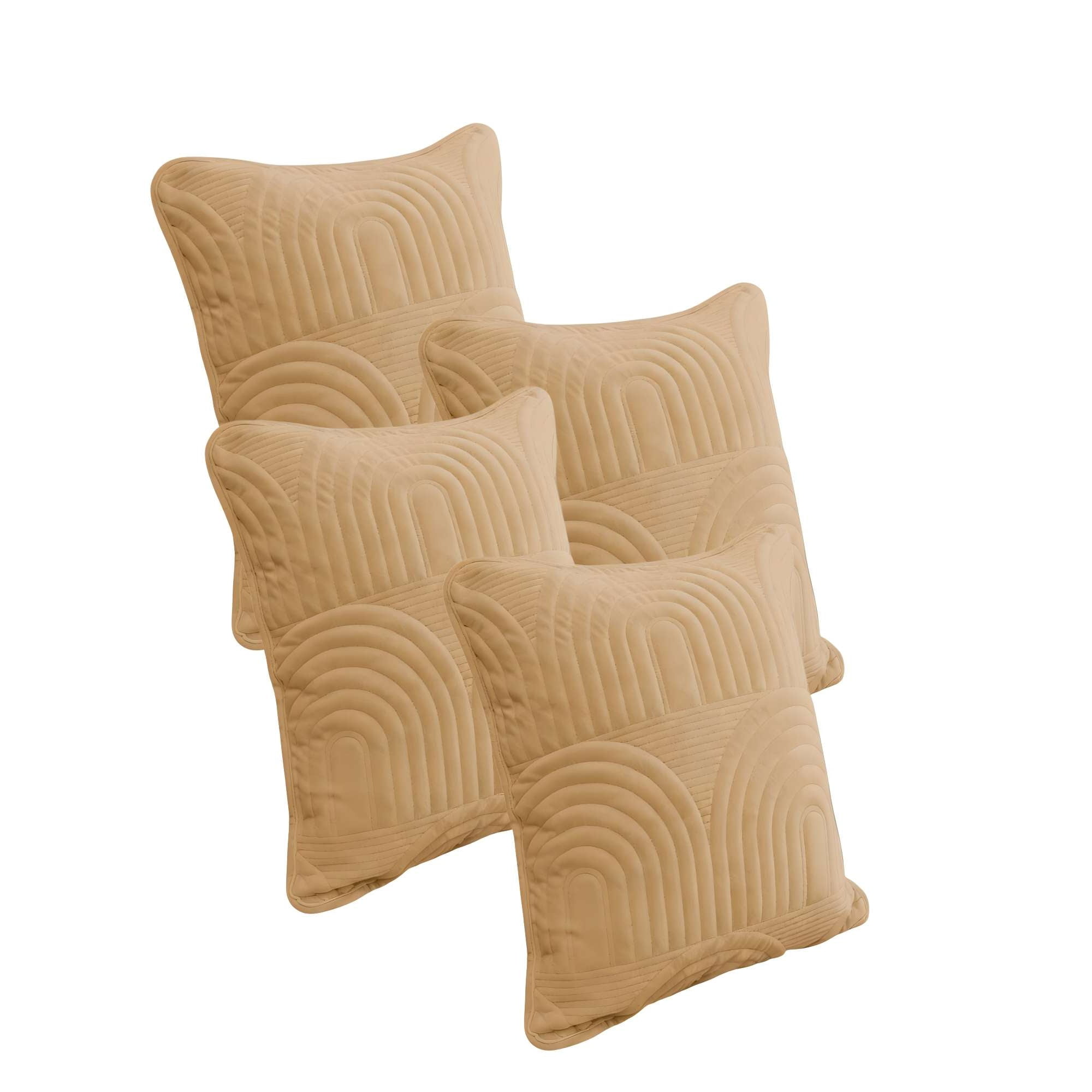 Genérico - Pack De 4 Fundas De Cojin Serie Arco 45x45 Cm Café