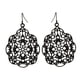 thumbnail image 3 of Vintage Bohemia mujeres hueco flor gota cuelga los pendientes gancho de oreja negro, 3 of 5