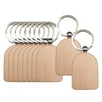 Bothyi - 10 Uds Llavero De Madera En Blanco Diy Colgante Llavero De Madera Para Manualidades Grabado 3,5 Cm X 4,9 Cm