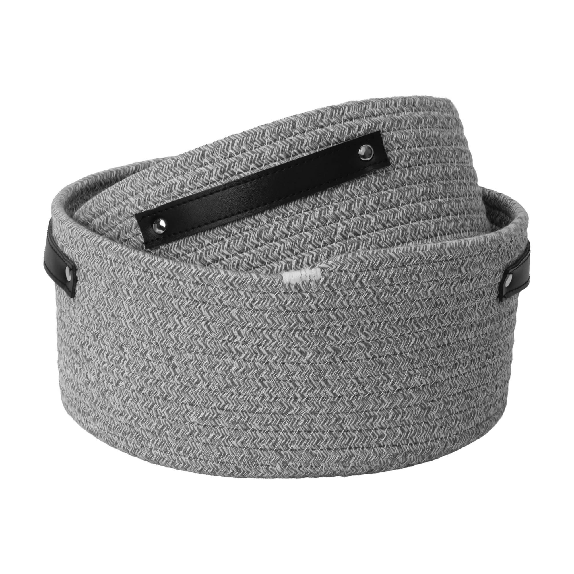 Set 2 Cestas Canastos Organizadores Carry All De Algodón Gris