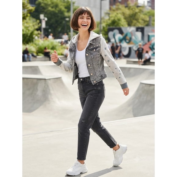 Chaqueta mezclilla con gorro Estrella Urbana
