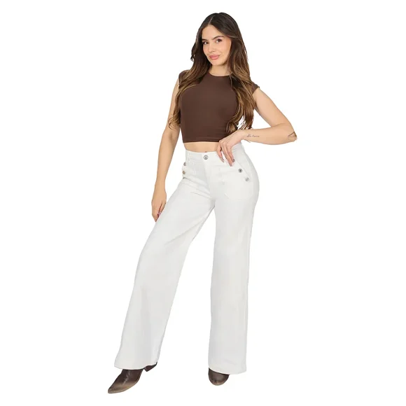 Jeans Mujer Loretta Palazzo Blanco Divine Jeans