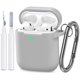 thumbnail image 1 of Funda de silicona gris ATUAT para AirPods con mosquetón, 1 of 7