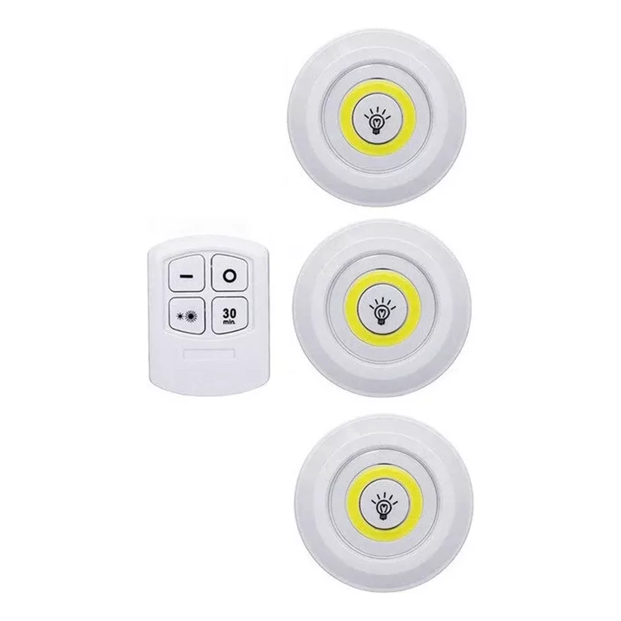 Max - Set 3 Luces Led Inalámbricas Control Remoto 22192 Color Blanco