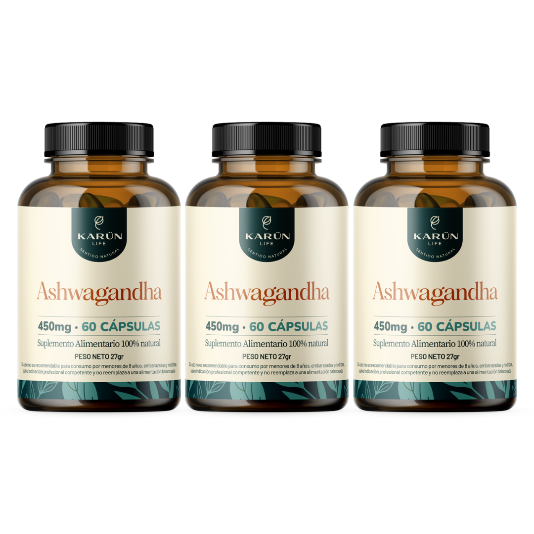 Karün Life - Pack X3 Ashwagandha 450Mg 180 Cap Karun Life