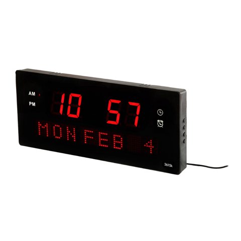 Magideal - Reloj De Pared Multifunción Con Pantalla De 12/24 Tiempo Tiempo De Tiempo De Tiempo De , Carga Usb, Dispositivo Led De Fácil Lectura, Reloj Despertador De Plástico Para , La