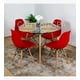 thumbnail image 1 of Comedor Mesa Vidrio 80Cms + 4 Sillas Eames Replica Color Rojo, 1 of 2