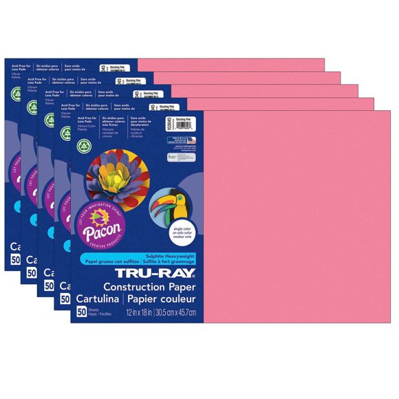 Papel de Construcción DIXON TICONDEROGA 30x45 cm Rosa Chocante Pack de 5