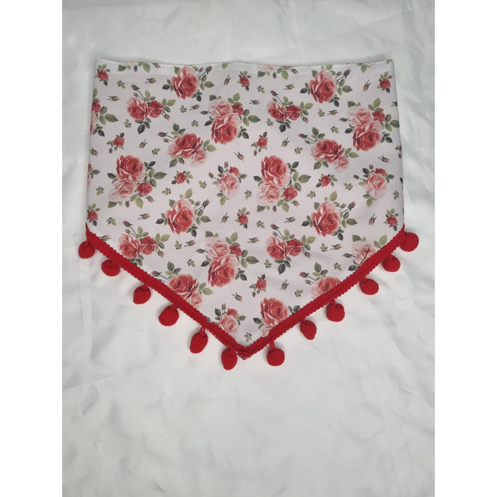 Bandana mascota rosas rojas talla XXL
