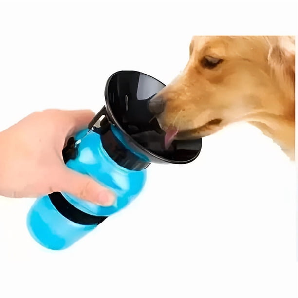 Botella De Agua Portátil Para Perro Dispensa Bebedero Paseo Azul