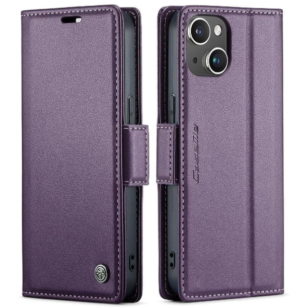 CaseMe tipo cartera iPhone 14 Plus con cierre magnético, RFID, tarjetero, soporte, carga inalámbrica