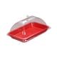 thumbnail image 3 of Soporte Para Tartas Con Tapa, Plato Transparente Para Postres, Tienda, Comedor, Restaurante, Color Rojo, 3 of 5