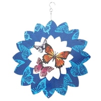 Ioensy - Spinner De Viento 3D De Acero Inoxidable Para Interior/Exterior Jardín Balcón Adornos Mariposa