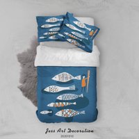 Milsleep - 3D De Dibujos Animados Lindos Peces Funda De Edredón Ropa De Cama Set Funda De Edredón Fundas De Almohada Wj